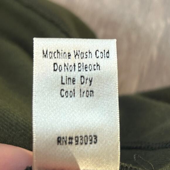 Tyler Boe Olive Green Knit Midi Dress Long Sleeve M Minimalist Stretch - Picture 5 of 6